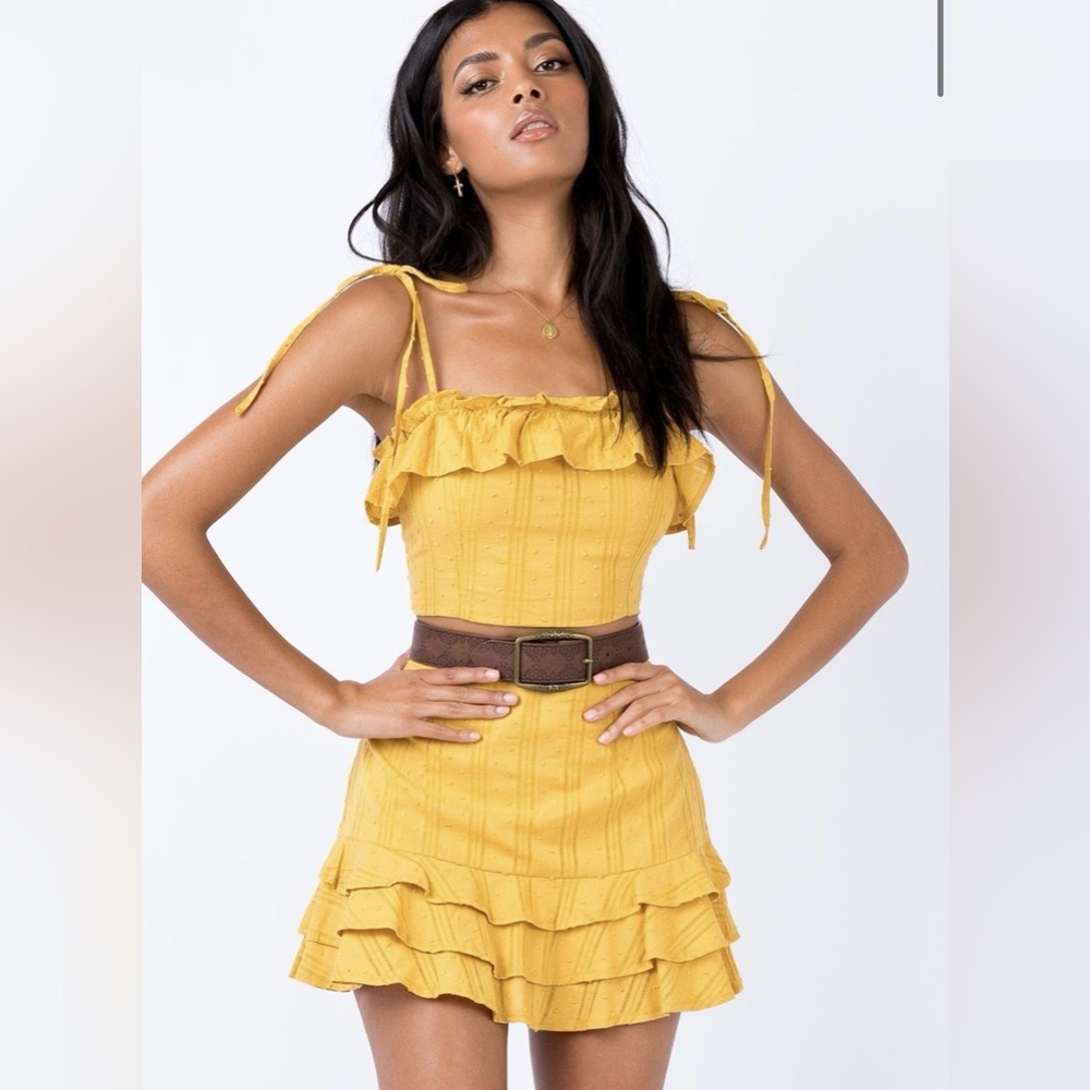 Princess Polly Mustard Yellow Laura Skirt Set